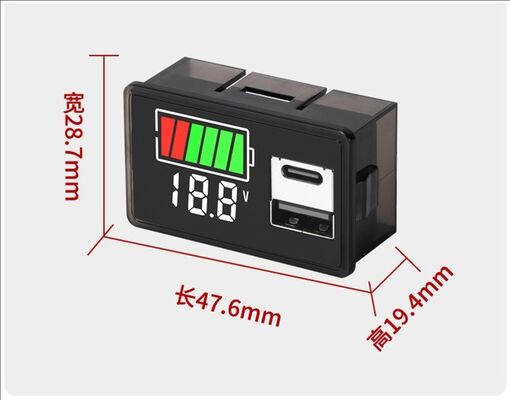 Dual USB Fast Charging Power Meter DC8-30/100V Type-C with Dual Display Electronic Components