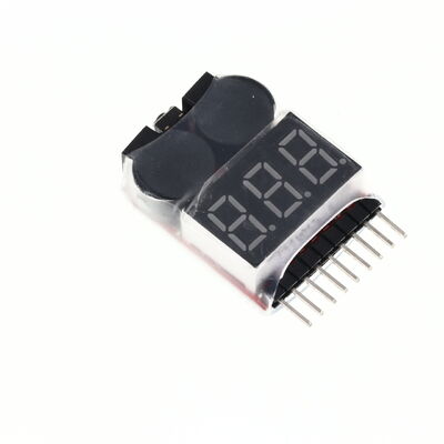 Two-in-One 1-8S Battery Indicator & Low-Voltage Alarm with Buzzer Real-Time Display