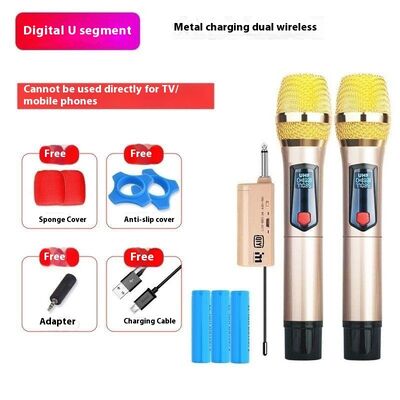 High Fidelity Handheld Microphone Rechargeable Wireless U-Disk Karaoke Cardioid C Flagship Edition for Home Use