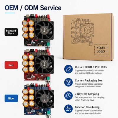 600W+600W Dual TPA3255 Amplifier Board Fan Cooling Class D Stereo Amplifier Board DC18-50V เครื่องปรับเสียงแบบสเตียโร่
