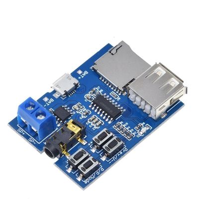 MP3 Decoder Board Audio Amplifier Module with 3.7~5.5V Power Range TF Card and U Disk Play Mode 2W โมโน แอมพลิเฟอร